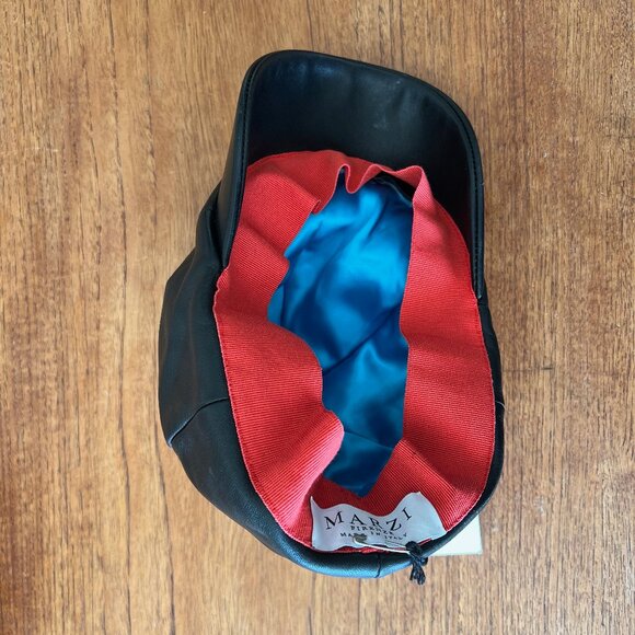 Leather Cap MARZI FIRENZE Made In Italy Mod NWT NEW - Picture 6 of 13